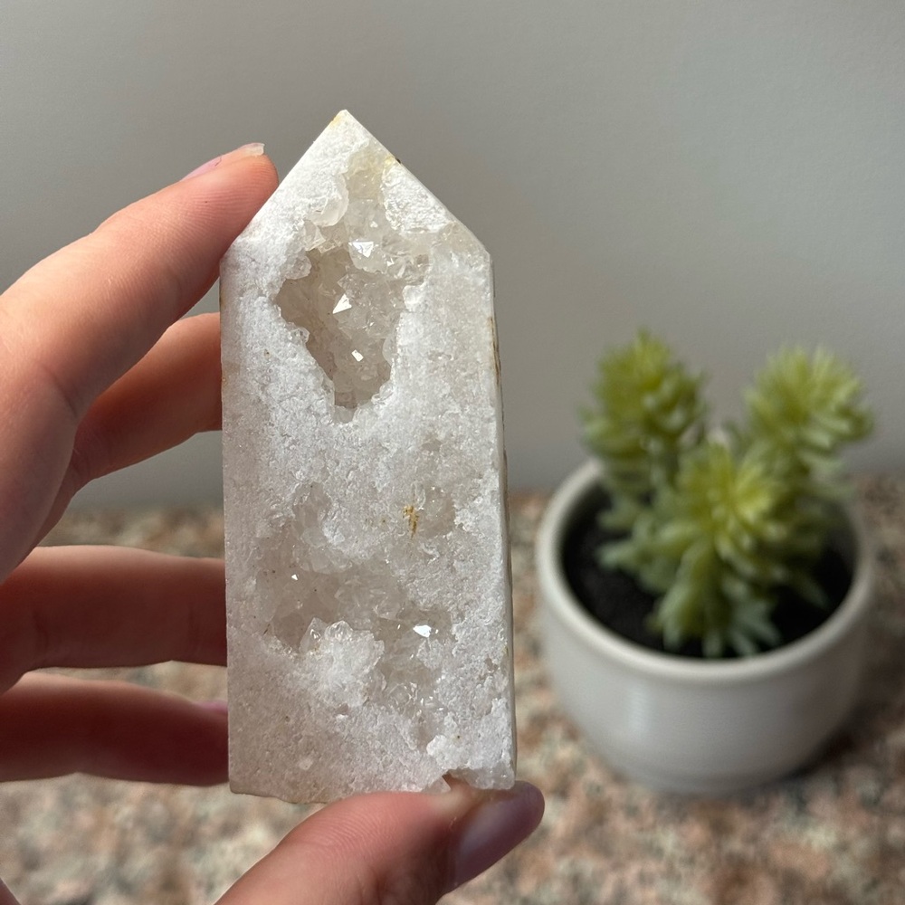Druzy Quartz Geode Tower